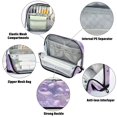 thumbnail image 4 of Standing Pencil Case with Base Large Capacity Stationery Pouch Pen Bag with Zipper for Women Men Purple and White Field Of Wildflower, 4 of 7