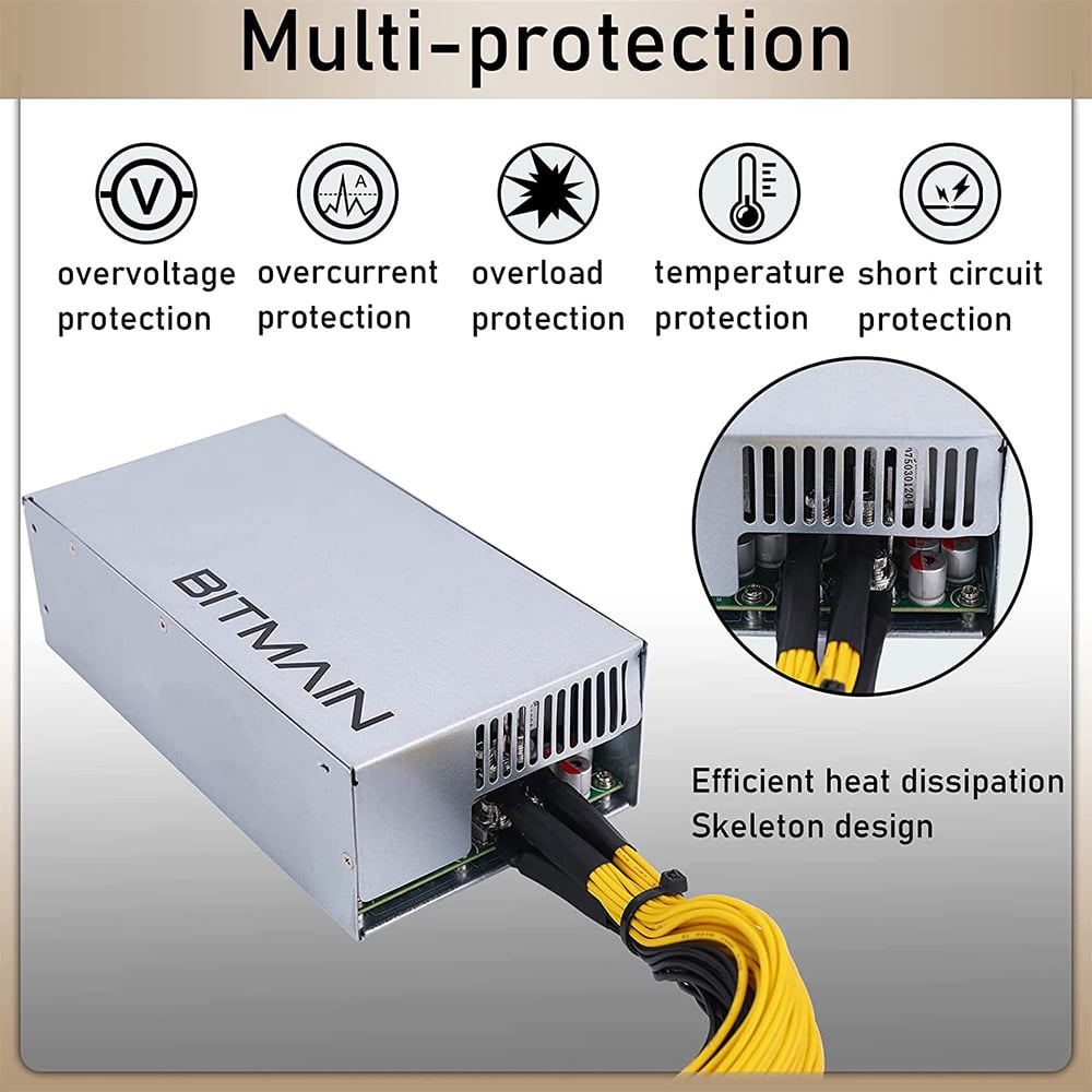 Antminer S19 Xp Amity Labs AMP1400X1 Power Supply - 1400W ASIC Miner PSU  For Antminer S9 (APW3/APW7 Compatible) S9 Asic Miner