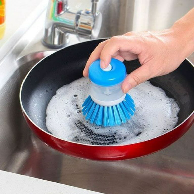 Soap Dispensing Palm Brush Kitchen Soap Dispensing Dish Brush Easy Use Scrubber  Wash Clean Tool Soap Dispenser Brush - AliExpress