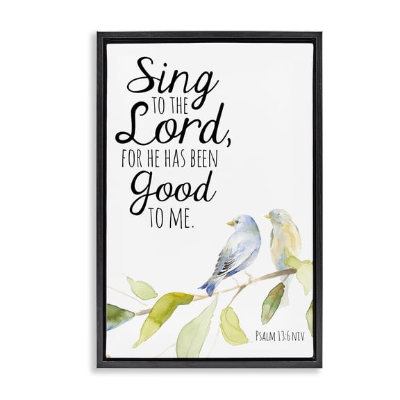 Stupell Industries Traditional Sing To The Lord Black Floating Frame Canvas Art, 17 x 25, by Lanie Loreth