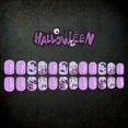 thumbnail image 3 of Uñas postizas Rdntbeu Halloween moradas con murciélago y calabaza, 24 piezas, 3 of 7