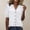 White, variant on Womens Business Casual Button Down Shirt Ruffle Ruched Short Sleeve V Neck Top Summer Work Blouse Women Shirts