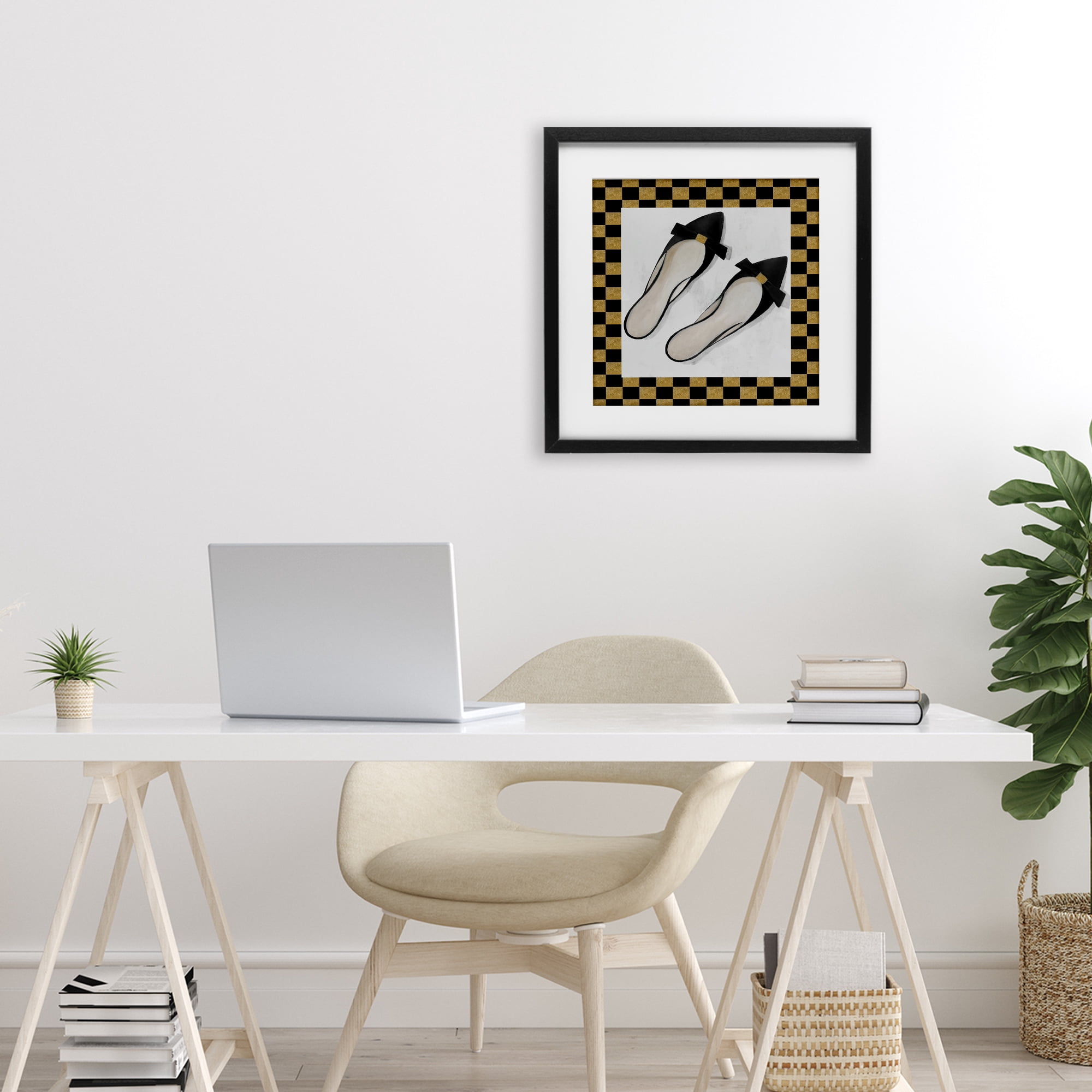 Stupell Industries Sleek Black Sliders Black Framed Print Under Glass, design by Lorenzo Collective
