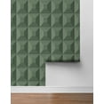 thumbnail image 3 of NextWall  Quadrant Geo Peel and Stick Wallpaper 27 in. W x 18 ft. L - Sage Green, 3 of 10
