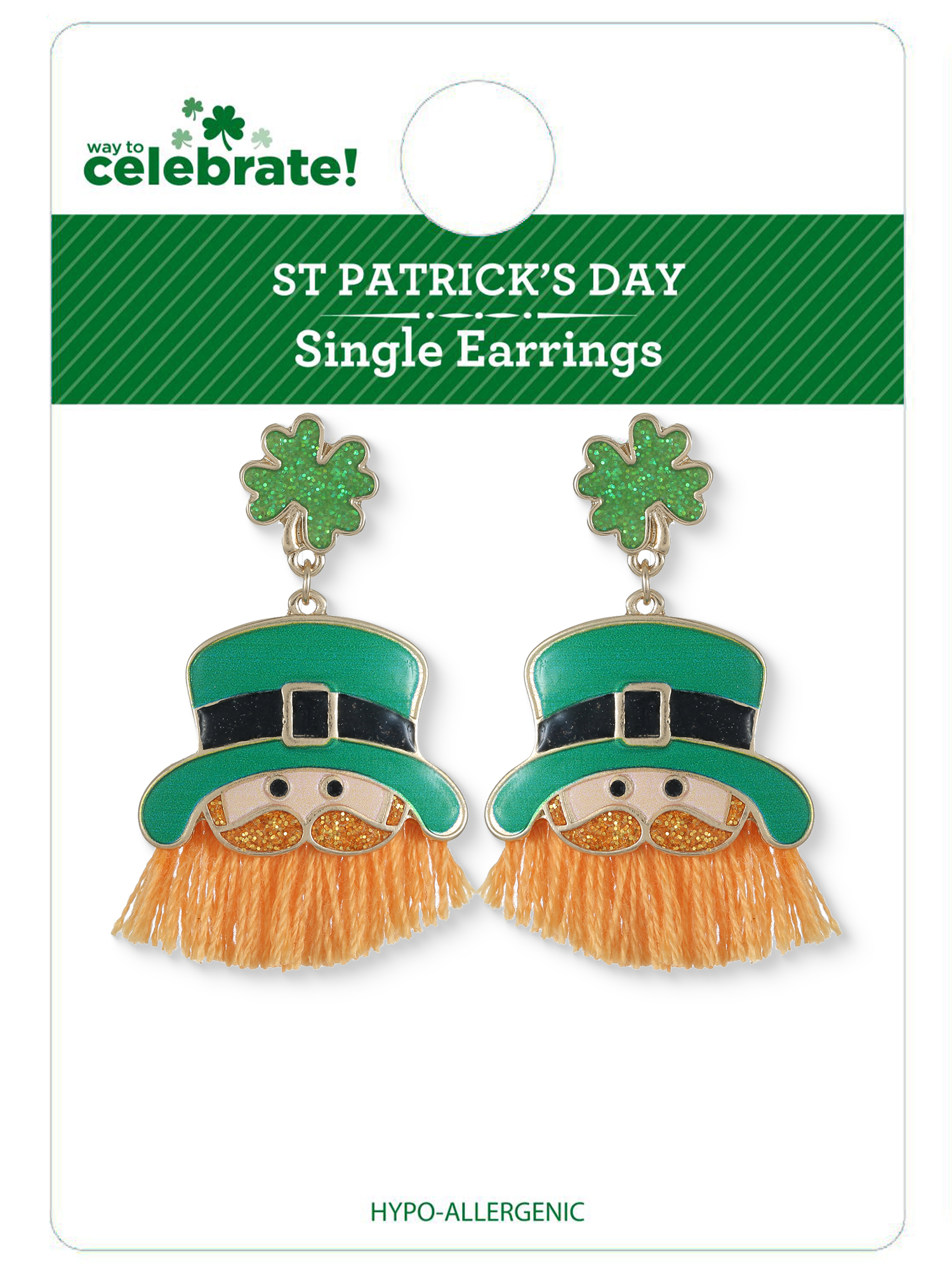 Way to Celebrate St. Patrick's Day Leprechaun Earrings, 1 Pair