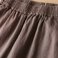 thumbnail image 5 of Dazajoo Straight Leg Elastic Waist Pants for Women 2024 Summer Casual Solid Color Trousers with Pockets Women's Lightweight Baggy Cotton Linrn Pants Flash Deals Today,Coffee,XXXL, 5 of 8