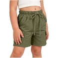 thumbnail image 6 of Aezemi Girls School Cargo Shorts, Bermuda Elastic Waist Straight Leg Hiking Outer Shorts, Lightweight Workout Summer Bottoms for Kids 4-5T, 6 of 8