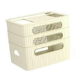 thumbnail image 4 of Router Rack Large Capacity Cord Arrangement Box Office Desktop Organizer Shelves Beige 3 Tier, 4 of 8
