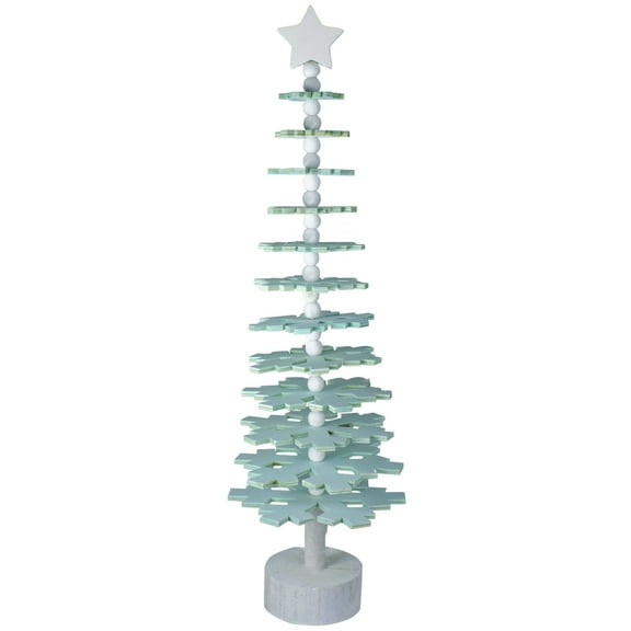 23" Green Snowflake Cutout Christmas Tree With a Star Table Top Decor