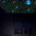 thumbnail image 3 of Matsuzay 589 Pieces Luminous Sticker Fluorescent Wallpapers Crafts DIY Planet Self-adhesive Background Meteors Arrangement Decals Glowing Type3 NO3 Matsuzay HA062013-00, 3 of 6