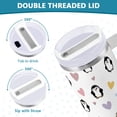 thumbnail image 5 of 40 oz Tumbler With Handle Stainless Steel Insulated Tumbler With Lid for Car Cup Holder Cute Penguins and Heart Pattern, 5 of 9