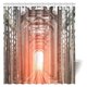 thumbnail image 1 of Cortina de ducha ABPHQTO Puente ferroviario en la puesta del sol Tela artística 160x180 cm, 1 of 2