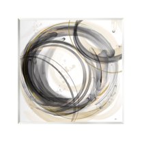 Stupell Industries Neutral Circular Abstract Abstract Painting Unframed Art Print Wall Art, 12 x 12
