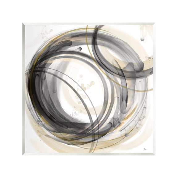 Stupell Industries Neutral Circular Abstract Abstract Painting Unframed Art Print Wall Art, 12 x 12