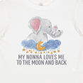 thumbnail image 4 of Inktastic My Nonna Loves Me to the Moon and Back Elephants in Clouds Boys or Girls Baby T-Shirt, 4 of 5