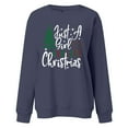 thumbnail image 4 of Clothing 2025 Womens Oversized Sweatshirt Just A Girl Who Loves Christmas Tree Sweatshirt Shirts for Women Xmas Splicing Pullover Shirt Top Christmas Sweatshirt for Women Blue M, 4 of 5
