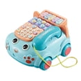 thumbnail image 2 of Juguete para teléfono de bebé, juguetes para tirar del teléfono de educación temprana, juguete para teléfono con luz para pequeños, bebés y Azul Sunnimix Juguetes telefónicos, 2 of 8