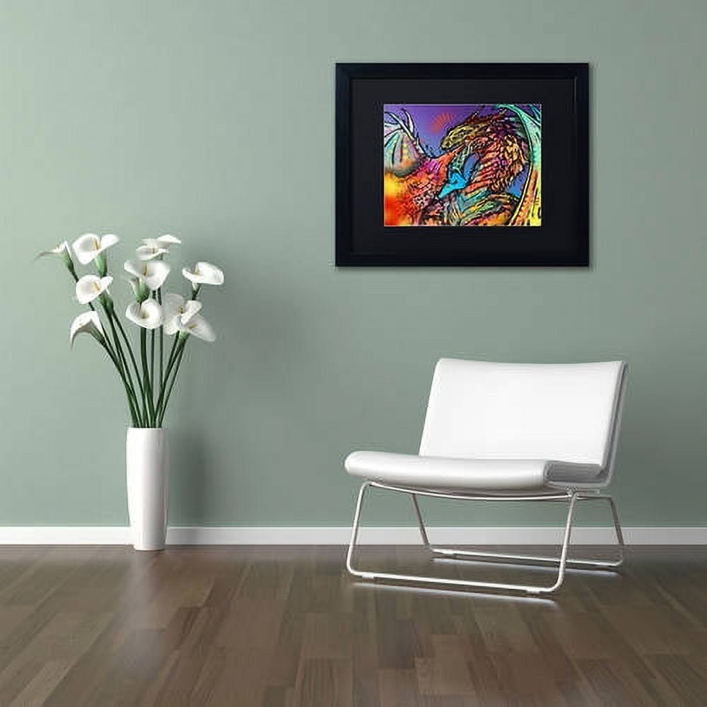 Trademark Fine Art "Dragon" Canvas Art by Dean Russo, Black Matte, Black Frame