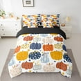 thumbnail image 2 of Feelyou Rustic Fall Pumpkin Twin Bedding Sets 7-Piece, Autumn Botanical Bedding Comforter Set, Cartoon Stars Reversible Sheet Sets, Microfiber Bedroom Decor, 2 of 7
