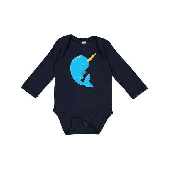 Inktastic Narwhal Boys or Girls Long Sleeve Baby Bodysuit