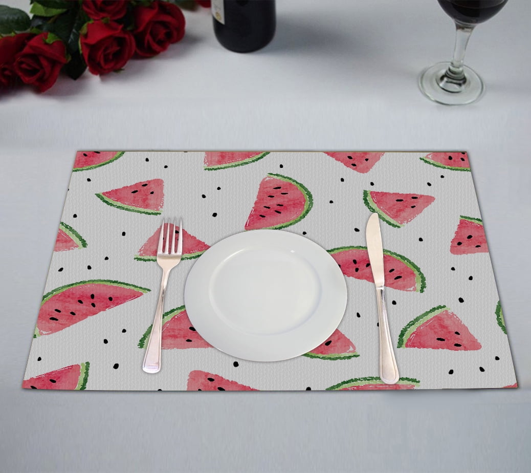 ABPHQTO Watermelon Slices Placemat 12x18 Inch,Set of 2 Table Placemats