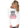 thumbnail image 5 of Cat Wearing Glasses Bowtie Free Hugs Women's Long Sleeve T Shirt Brisco Brands S, 5 of 5