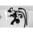 thumbnail image 2 of Kingston Brass KS265PXMB Kingston Three-Handle 2-Hole Tub Wall Mount Clawfoot Tub Faucet with Hand Shower in Matte Black, 2 of 7