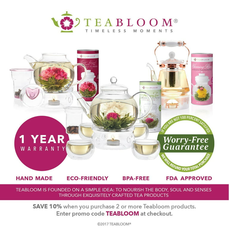 Teabloom Clear Bliss® Double Wall Glass Tea Cups 