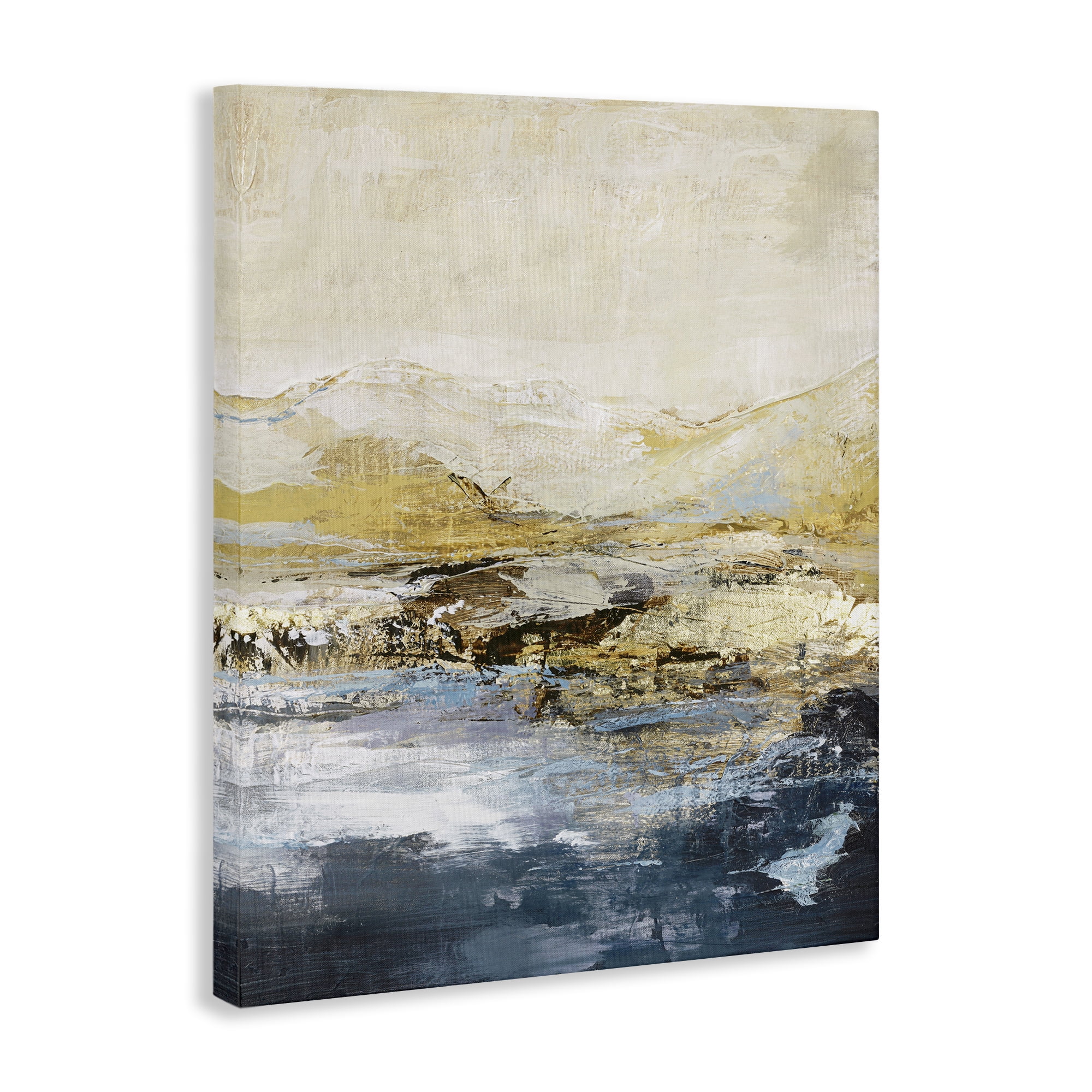 Stupell Industries Mountain Lake Abstraction Landscape & Nature Painting Wrapped Canvas Art Print Wall Art, 24 x 30