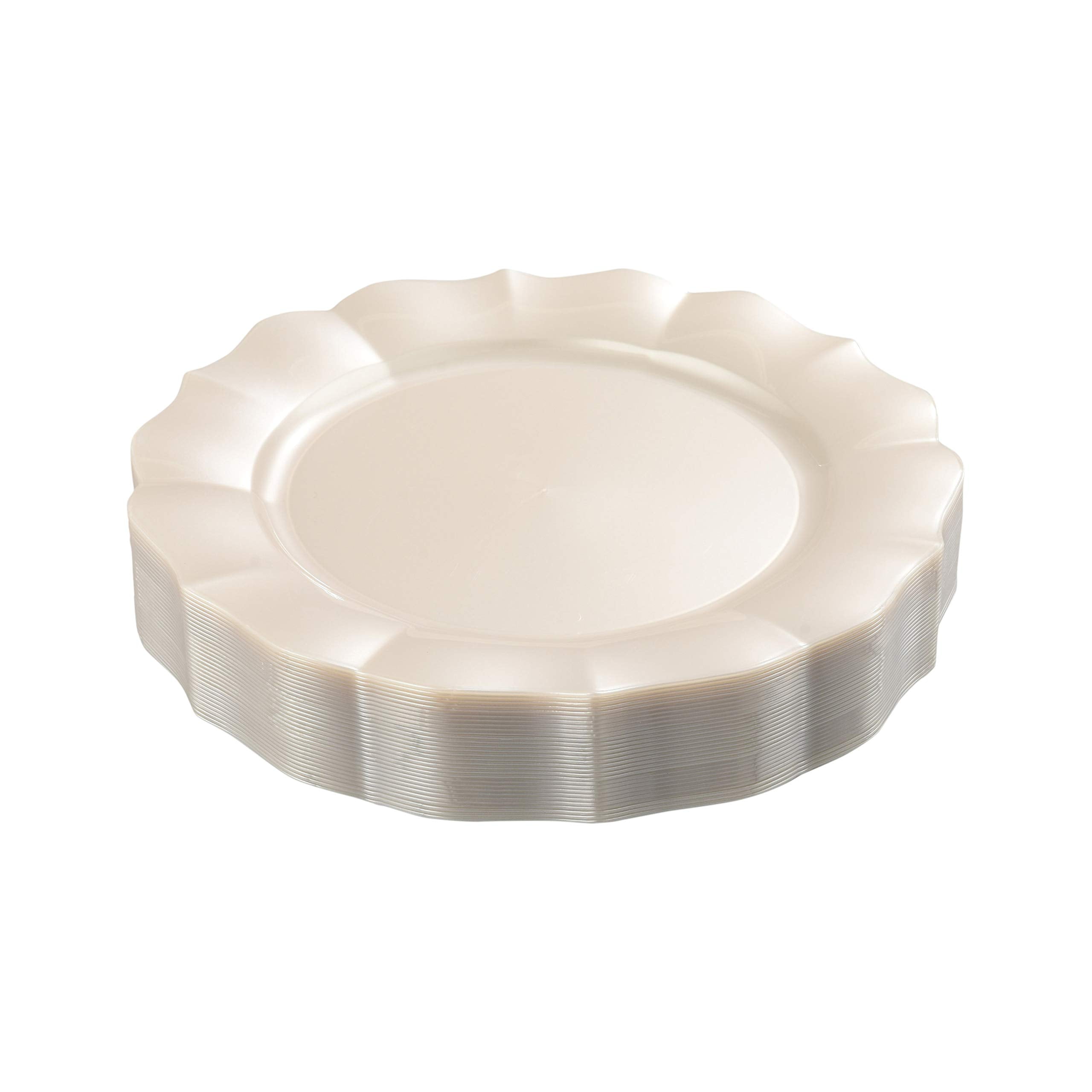 BULK Magnificence Plastic Dinner Plate Pearl White 10.25
