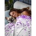 thumbnail image 3 of Purple Polka Dot Full Size Flat Sheet, Wrinkleproof & Fadeproof Cooling Flat Bed Sheet Only, Abstract Modern Art Dots Watercolor Breathable Soft Bedding Top Sheets 81 x 96 Inches, 3 of 8