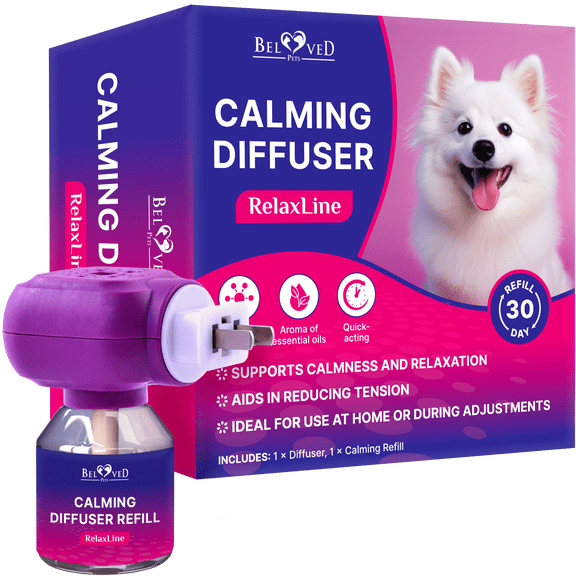 Calming Diffuser Kit for Dogs & Puppy - Pet Separation Anxiety Relief & Calm Pheromones Plug - Anti Stress Treatment Help with Fireworks, Aggression, Fighting & Other Problematic Behaviors