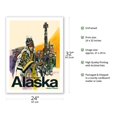 thumbnail image 2 of Southeast Alaska - Native Americans - Tribal Totem Poles - Alaska Airlines - Vintage Airline Travel Poster c.1974 - Fine Art Matte Paper Print (Unframed) 24x32in, 2 of 4