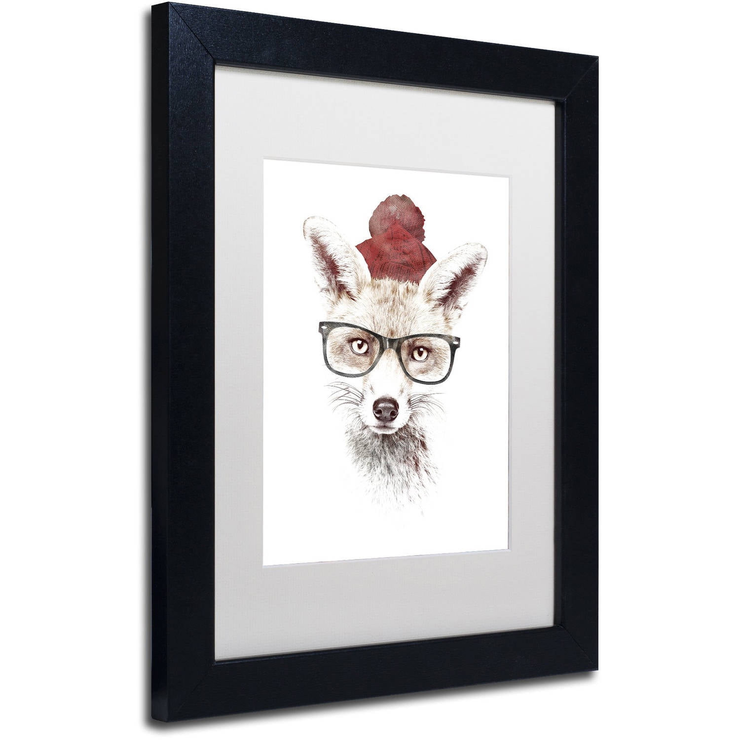 Trademark Fine Art 'It's Pretty Cold Outside' Canvas Art by Robert Farkas, White Matte, Black Frame