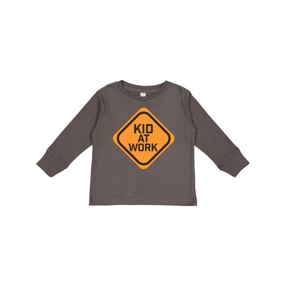 Inktastic Kid at Work Construction Sign Boys or Girls Long Sleeve Toddler T-Shirt