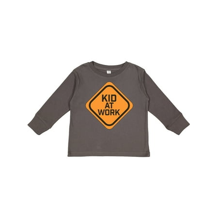 

Inktastic Kid at Work Construction Sign Boys or Girls Long Sleeve Toddler T-Shirt