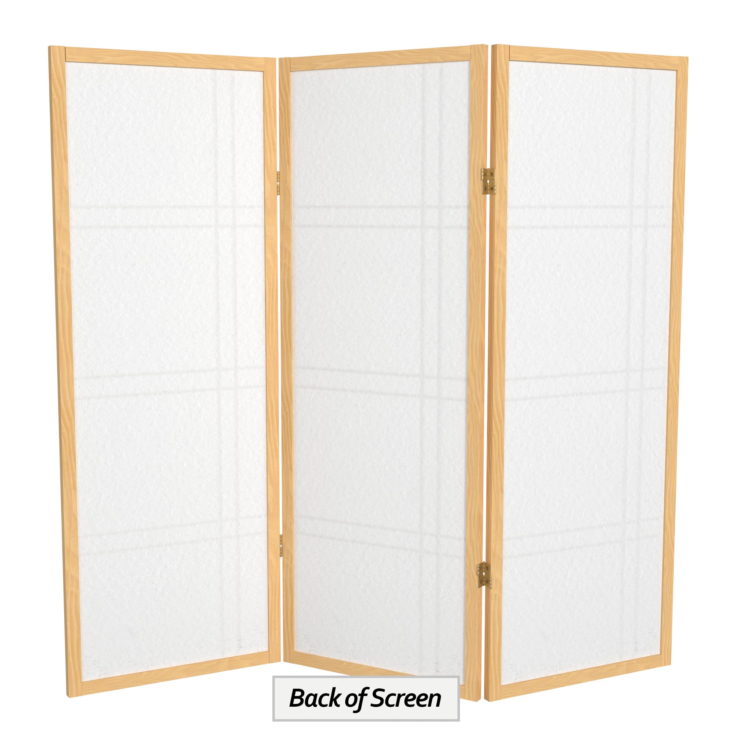 4 ft. Tall Japanese Design Double Cross Lattice Screen - Natural - 3 Panels