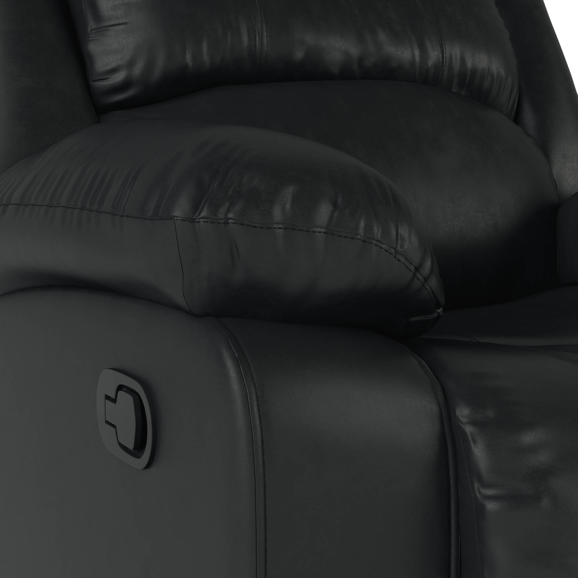 Relax-A-Lounger Warren Faux Leather Manual Recliner, Black