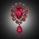 thumbnail image 4 of Mujeres Señora Boda Bufanda de Cristal Rojo Broche de de Imitación Pin Joyería de Oro, 4 of 9