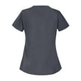 thumbnail image 2 of Scrubs for Women Asymmetric Crewneck T Shirts for Women Stretch Short Sleeve Solid Color Casual Plus Size Light with Pockets Gray Size S, 2 of 3