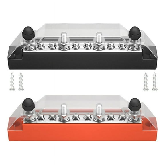 Positive and Negative Bus Power Supply 12V Distribution Block /M6 Automotive Terminal Block Stud Marine Terminal Bus