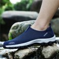 thumbnail image 4 of PEASKJP Mens Tennis Shoes Non Slip Shoes Casual Outdoor Walking Shoes Slip-on Casual Sneakers,Dark Blue,10.5, 4 of 5