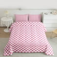 thumbnail image 2 of jejeloiu Geometric Classic Plaid Bedding Comforter Set,Abstract Geometric Checkerboard Twin Comforter Sets,Pink Geometrical Grid Bedding Set For Children,Breathable Home Decor Reversible,2-Piece, 2 of 8