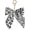 White, variant on Leopard Print Bow Bag Charm Keychain for Purses and Handbags, Lightweight Fabric Bag Accessory for Women