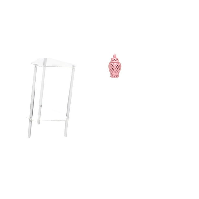 Mesita De Noche Minimalista De Acrílico Con Jarrón De Porcelana Y Cerámica, Moderna Mesita De Noche Para Sala De Estar, Dormitorio, Hogar, Oficina, Arreglos Florales, Almacenamiento Y