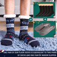 thumbnail image 2 of Men's Winter Thermal Fleece Lining Knit Slipper Socks Christmas Non Slip Socks, 2 of 6
