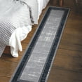 thumbnail image 5 of Ottomanson Border Hallway Runner Rug 2'7" x 9'10" - Non Slip Low Pile Carpet, Gray/Navy, 5 of 14