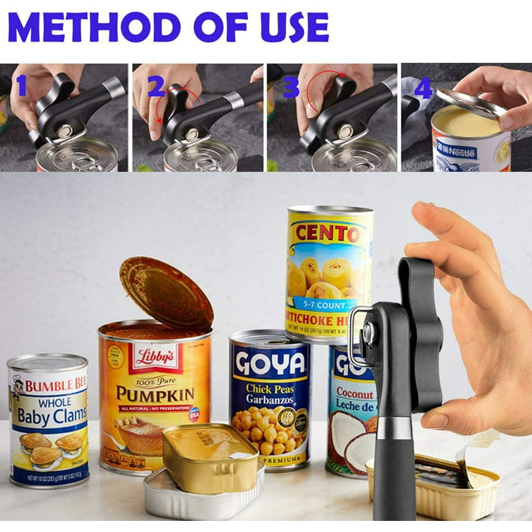  Can Opener Smooth Edge Manual, Can Opener Handheld, No Sharp  Edges With Soft Grips, Food Grade Stainless Steel Cutting Can Opener,  Professional Ergonomic Can Opener for Kitchen & Restaurant : Home