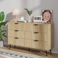 thumbnail image 6 of Fluted 6 Drawer Double Dresser, Wood Chest of Drawers, Modern Storage Cabinet for Living Room, 6 of 8