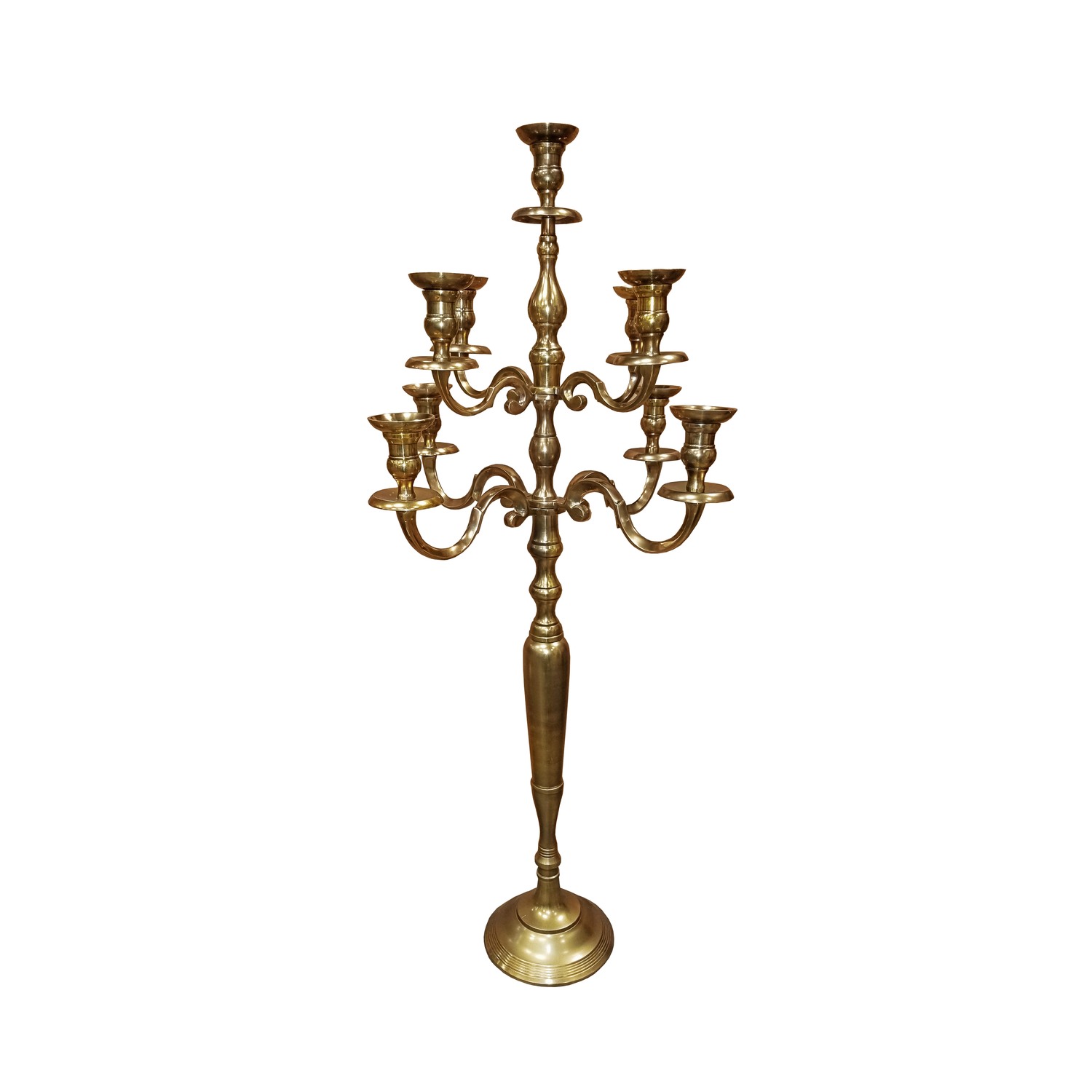 ASHLUXE Aurelia 72Inch Tall Metal Candelabra 9 Candle Holders Bronze